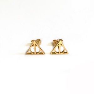 🎉 New Harry Potter Deathly Hallows Stud Earrings